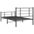 Estructura cama sin colchón con estribo metal negro 100x190