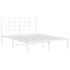 Estructura cama sin colchón con cabecero metal blanco