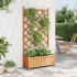 Jardinera con enrejado de madera maciza de abeto