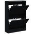 Zapatero de madera de ingeniería negro 60x21x87,5