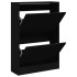 Zapatero de madera de ingeniería negro 60x21x87,5