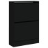 Zapatero de madera de ingeniería negro 60x21x87,5