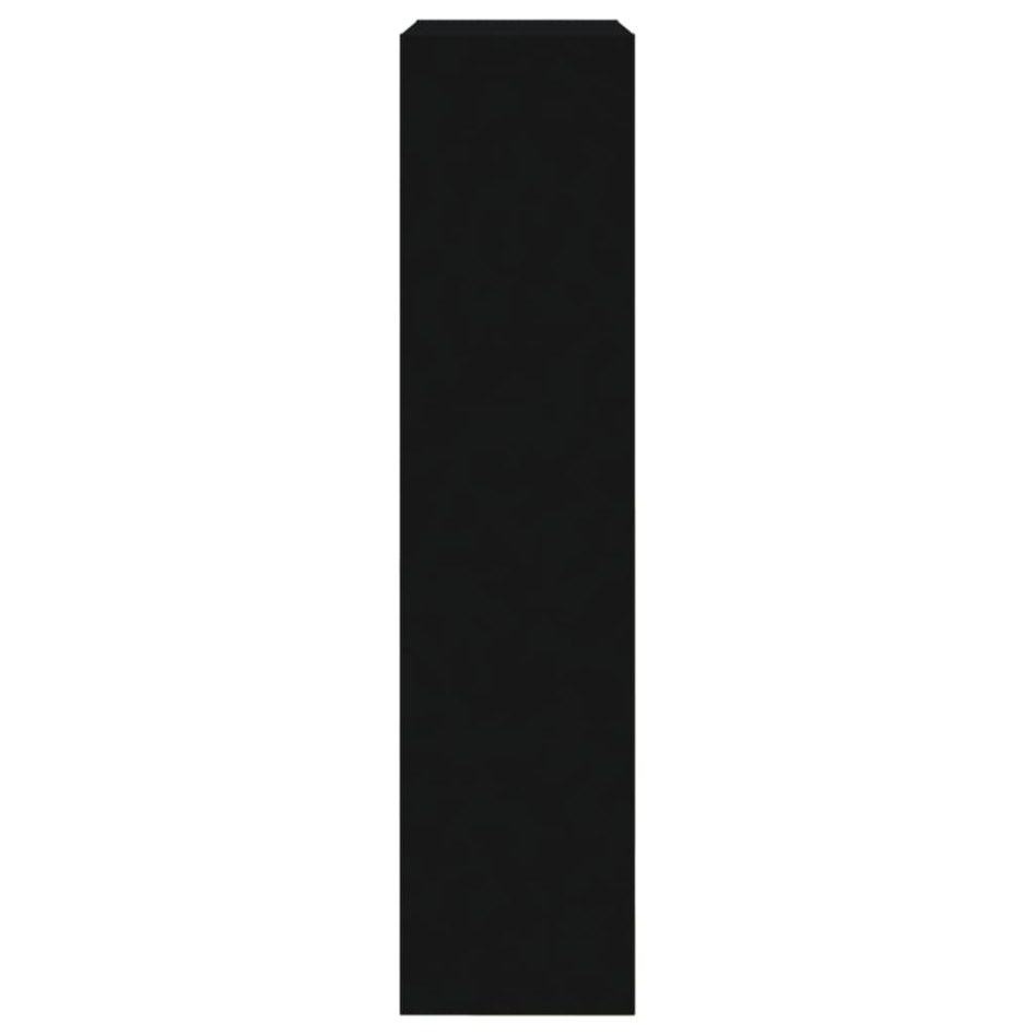 Zapatero de madera de ingeniería negro 60x21x87,5