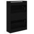 Zapatero de madera de ingeniería negro 60x21x87,5