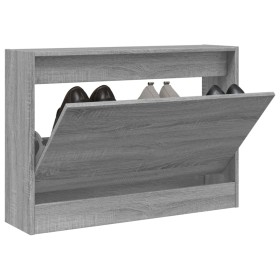 Zapatero de madera de ingeniería gris Sonoma 80x21x57