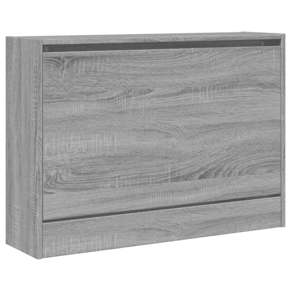 Zapatero de madera de ingeniería gris Sonoma 80x21x57
