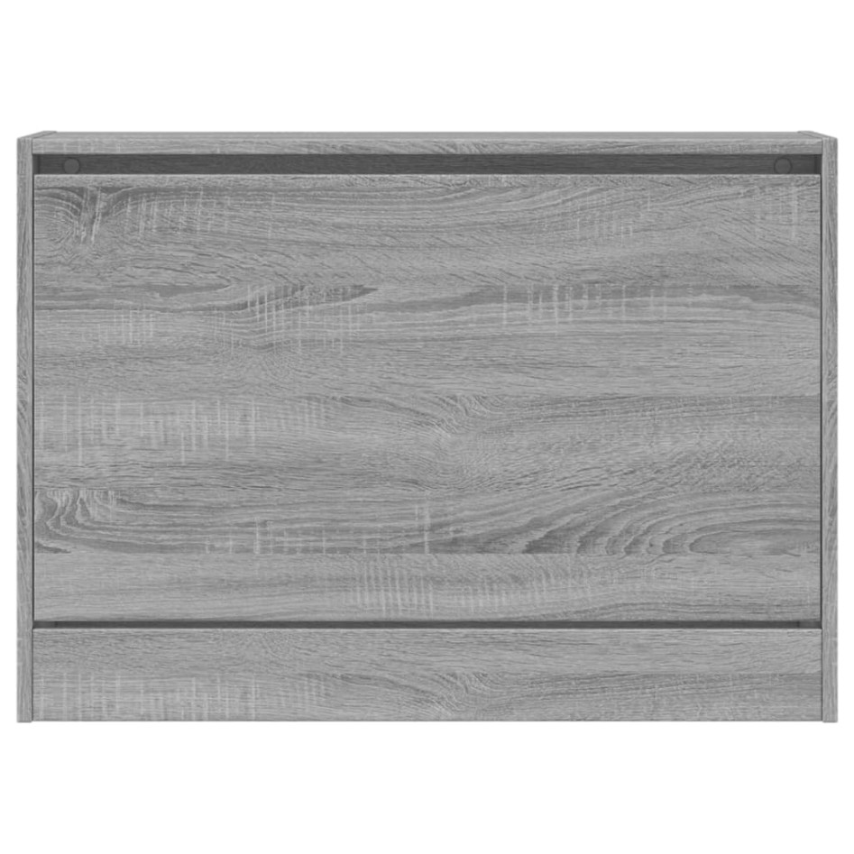 Zapatero de madera de ingeniería gris Sonoma 80x21x57