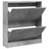 Zapatero de madera de ingeniería gris hormigón 80x21x87,5