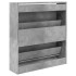 Zapatero de madera de ingeniería gris hormigón 80x21x87,5