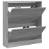 Zapatero de madera de ingeniería gris Sonoma 80x21x87,5