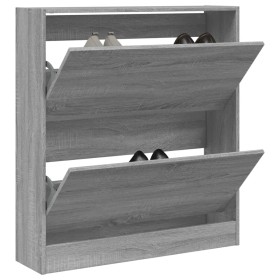 Zapatero de madera de ingeniería gris Sonoma 80x21x87,5