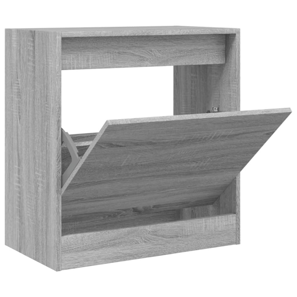 Zapatero de madera de ingeniería gris Sonoma 60x34x63,5