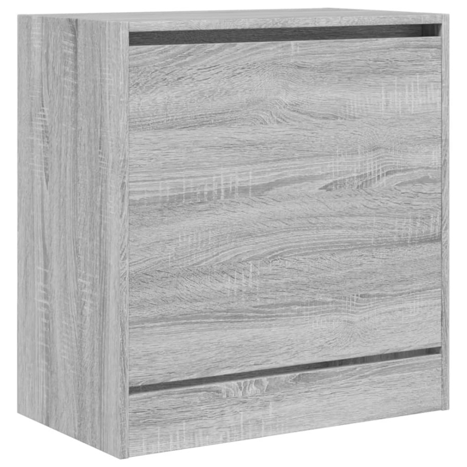 Zapatero de madera de ingeniería gris Sonoma 60x34x63,5