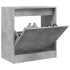 Zapatero de madera de ingeniería gris hormigón 60x34x63,5
