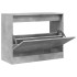 Zapatero de madera de ingeniería gris hormigón 80x34x63