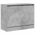 Zapatero de madera de ingeniería gris hormigón 80x34x63