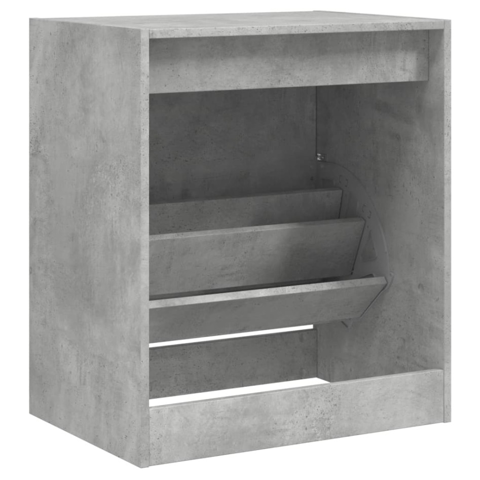 Mueble zapatero madera contrachapada gris hormigón 70x36x60