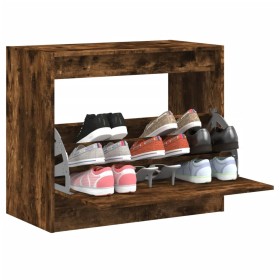 Zapatero de madera de ingeniería roble ahumado 80x42x69