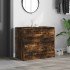 Zapatero de madera de ingeniería roble ahumado 80x42x69