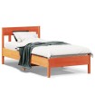 Estructura de cama sin colchón madera maciza marrón 75x190 cm