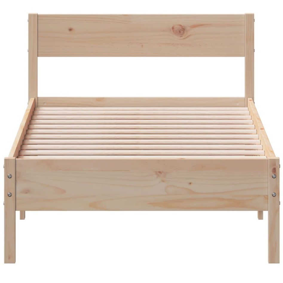 Estructura de cama sin colchón madera maciza de pino 90x190