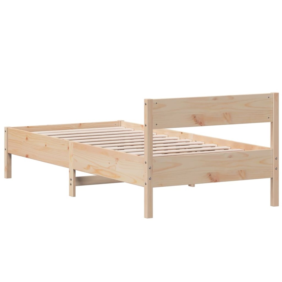 Estructura de cama sin colchón madera maciza de pino 90x190