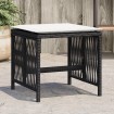 Taburetes de jardín con cojines 4 uds ratán PE negro 41x41x36cm