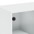 Mesa de centro con puertas de vidrio blanca 102x50x42