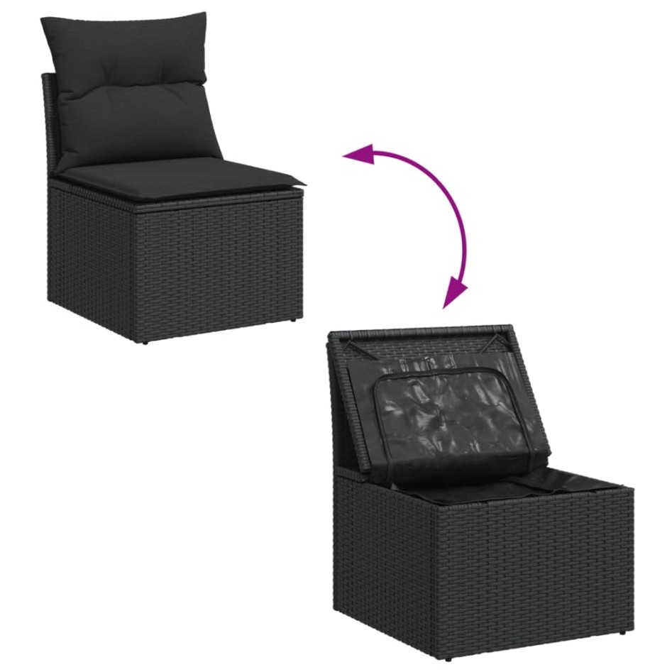 Silla de jardín sin reposabrazos con cojines ratán PE