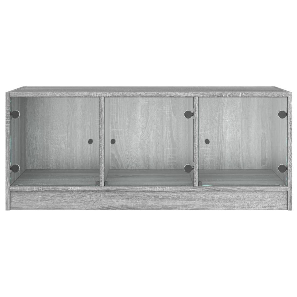 Mesa de centro con puertas de vidrio gris Sonoma 102x50x42
