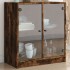 Armario auxiliar puertas de vidrio roble ahumado 68x37x75,5