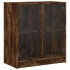 Armario auxiliar puertas de vidrio roble ahumado 68x37x75,5
