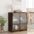 Armario auxiliar puertas de vidrio roble ahumado 68x37x75,5
