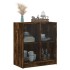 Armario auxiliar puertas de vidrio roble ahumado 68x37x75,5