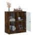 Armario auxiliar puertas de vidrio roble ahumado 68x37x75,5