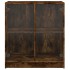 Armario auxiliar puertas de vidrio roble ahumado 68x37x75,5