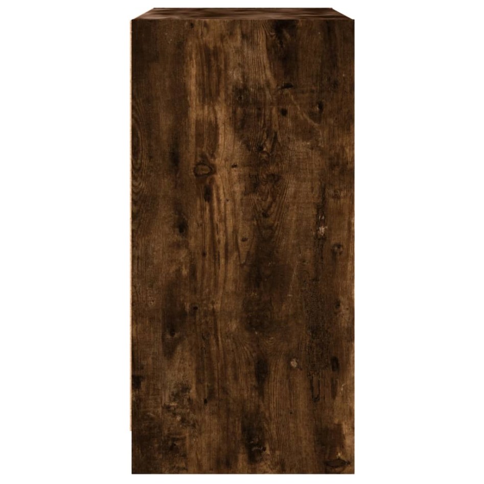 Armario auxiliar puertas de vidrio roble ahumado 68x37x75,5