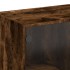 Armario auxiliar puertas de vidrio roble ahumado 68x37x75,5