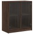 Armario auxiliar puertas de vidrio marrón roble 68x37x75,5
