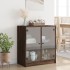 Armario auxiliar puertas de vidrio marrón roble 68x37x75,5