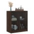 Armario auxiliar puertas de vidrio marrón roble 68x37x75,5