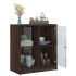 Armario auxiliar puertas de vidrio marrón roble 68x37x75,5