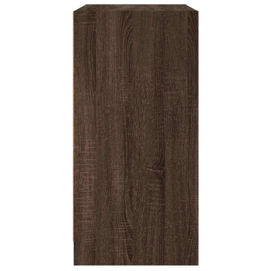 Armario auxiliar puertas de vidrio marrón roble 68x37x75,5