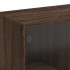 Armario auxiliar puertas de vidrio marrón roble 68x37x75,5