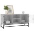 Mueble de TV con puertas de vidrio gris hormigón 102x37x50