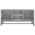 Mueble de TV con puertas de vidrio gris hormigón 102x37x50
