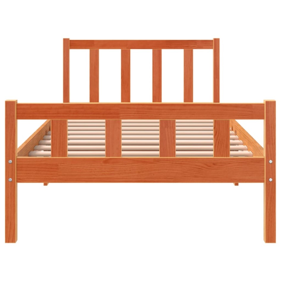 Estructura de cama sin colchón madera maciza marrón 90x190