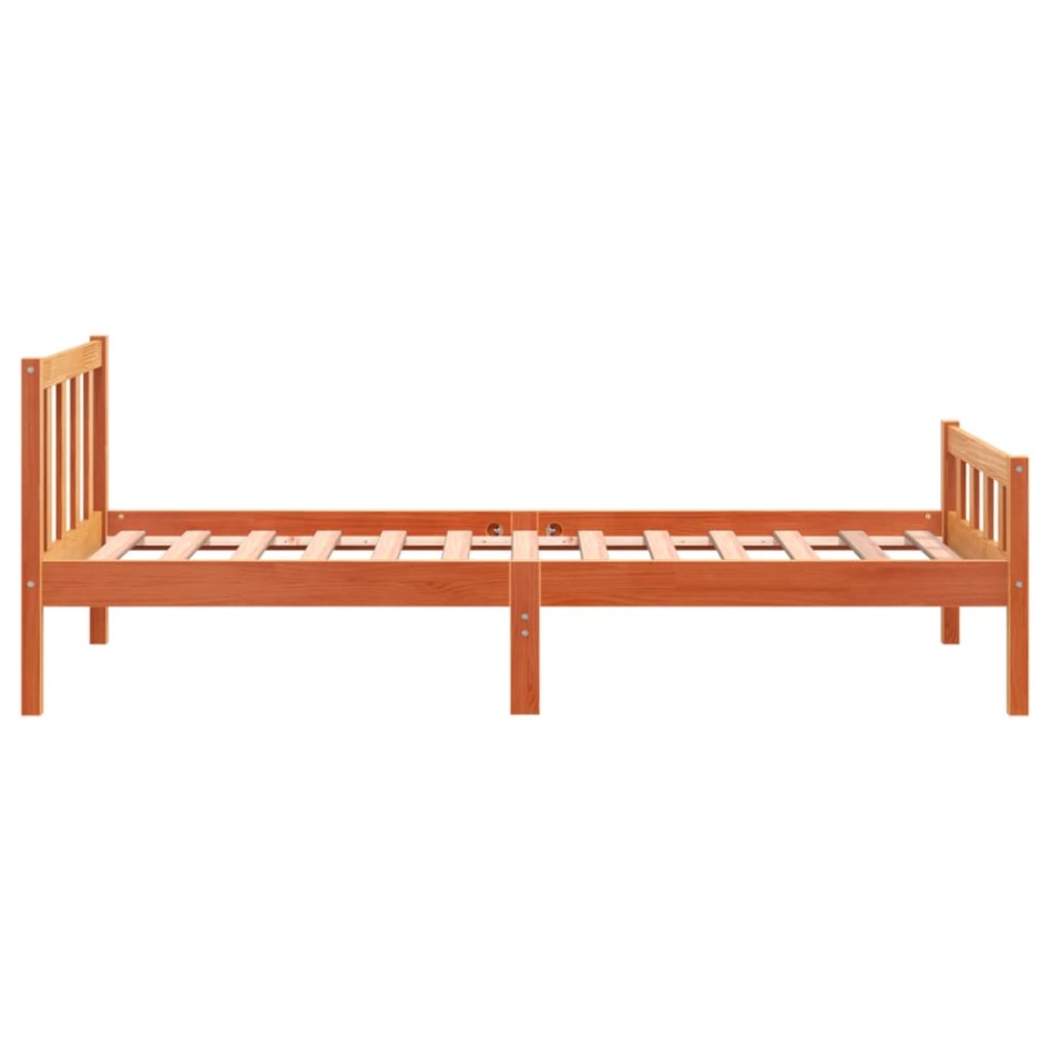 Estructura de cama sin colchón madera maciza marrón 90x190
