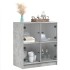 Armario auxiliar puertas de vidrio gris hormigón 68x37x75,5