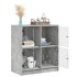 Armario auxiliar puertas de vidrio gris hormigón 68x37x75,5